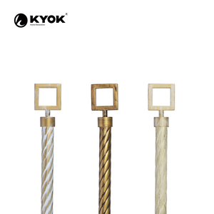 Barras de Cortina Modernas KYOK con Remates Rectangulares de Plástico, Diseño Minimalista, Fácil Instalación, Acabado Blanco, Negro y Mármol - Product Image 2