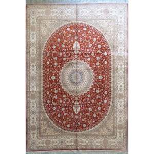 Tapis en soie turque fait main, design unique, taille 12' x 9', Abc-Silk-TK011 - Product Image 1