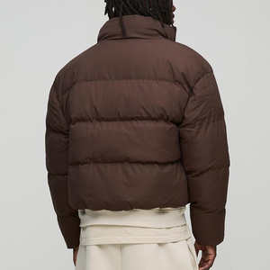 Chaqueta Acolchada de Cuero Extra Grande para Hombre, Cálida para Invierno, Cuello Alto, Estilo Casual, Hip Hop, Streetwear, Chaqueta de Burbujas - Product Image 3