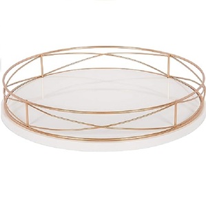 Bandeja para servir comida negra con alambre de metal dorado de la mejor calidad superior con acabado de utensilios de cocina con recubrimiento en polvo, plato de producto para el hogar - Product Image 2