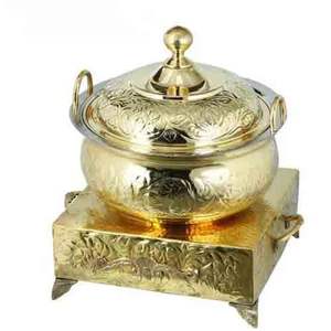 Metal Hotelware Chaffing Dish Steel Copper <b>Chafing</b> Dish with Brass <b>Fuel</b> Gel Stand & Serving Spoon - Product Image 5