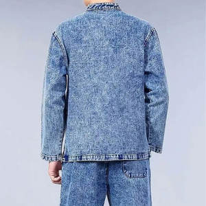 Chaquetas Vaqueras de Mezclilla para Hombre al por Mayor, Chaquetas Ajustadas con Botones de Algodón Premium Deslavado, Etiqueta Personalizada - Product Image 2