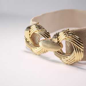 Ceinture élastique décontractée pour femme avec boucle en alliage doré - Product Image 2