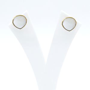 Pendientes de Corazón de Ágata con Encaje Hechos a Mano Dua, Chapados en Oro de 18K, Joyería de Boda Elegante y Moderna, Comercio Global B2B - Product Image 4