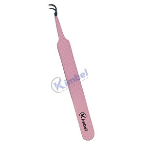 Professional Pink Stainless Steel Diamond Grip Volume Lash <b>Tweezers</b> Pointed Tip Eyelash Extensions Tool - Product Image 1