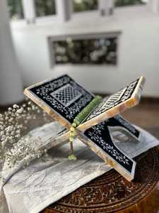 Luxury Eid Mubarak gift Quran <b>Stand</b> Hot Sale Popular Bone Inlay Bible Holder Mother of Pearl Inlay Quran Rahel Best Selling - Product Image 4