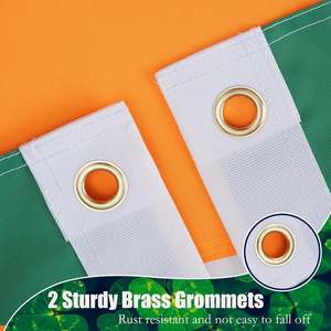 3X5 Ft Outdoor Embroidered Irish Shamrock <b>Flag</b> Heavy Duty Irish Clover <b>Flags</b> for St Patrick's Day 2 Brass & Fiberglass Flagpoles - Product Image 3