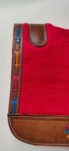 Almohadilla de sillín de caballo occidental ligera y duradera respetuosa con el medio ambiente hecha a mano fieltro de lana Multicolor lana roja única mecanizada a mano - Product Image 2