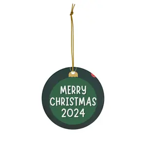 Wholesale new sublimation blank home outdoor ceramic hanging ornaments Christmas tree ornaments