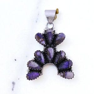 Pendentifs en argent avec pierre précieuse turquoise dahlia violette, prix de gros, pendentifs en argent sterling 925, pendentifs classiques et bijoux - Product Image 2
