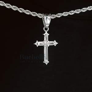 Collar con colgante de Cruz Vintage para hombre, joyería de moda chapada en oro de 18 quilates, plata 925, colgantes de moissanita de 18 pulgadas - Product Image 2