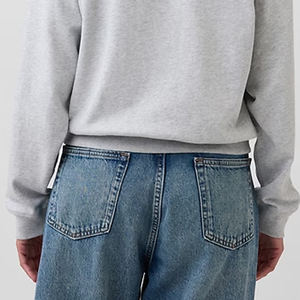 Sweat-shirt court pour femme, couleur unie, en polaire, avec épaules tombantes, manches longues, prix avantageux, avec logo personnalisé - Product Image 6