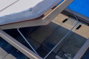 Mobilier moderne Chaises longues de plage en teck avec coussin imperméable Chaises longues - Product Image 4