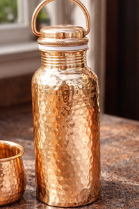 Botella de cobre para beber a diario, botella de agua de cobre para uso doméstico de 500 ml, botella de cobre para yoga y bienestar, botella de cobre para meditación - Product Image 3