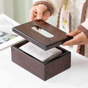 Soporte de caja de pañuelos de madera de primera calidad 100% - Product Image 1