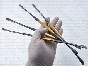 Penfield #5 neurochirurgie colonne vertébrale Instruments 4 pièces Lot 28cm plaqué or dissecteurs pince manuelle en acier inoxydable - Product Image 4