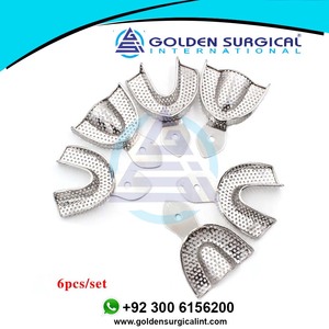 Juego de 6 Bandejas Dentales de Acero Inoxidable para Impresiones, Autoclavables, Instrumentos para Dentaduras, Herramientas de Dentista, Bandeja para Guardar Dientes - Product Image 2
