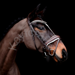 ผ้าซับในสีขาวและสายรัดปิดแบบดึงหลังม้าพร้อมแถบปิดจมูกและแถบคาดคิ้วสำหรับตกแต่งสินค้าสไตล์อังกฤษ - Product Image 2