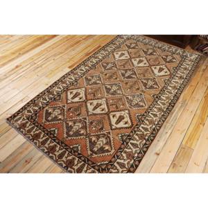 พรมวินเทจตุรกี ขนาด 5.3x9.3 ฟุต พรมขนสัตว์เปอร์เซียสีน้ำตาล - Product Image 2