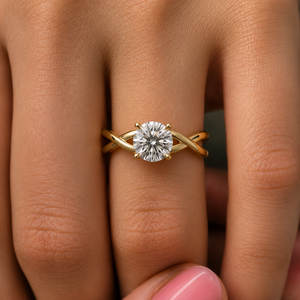 Anillo clásico redondo brillante con diamante solitario cultivado en laboratorio, banda retorcida para mujer, joyería fina, anillos de compromiso, anillos de boda - Product Image 2