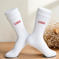 Chaussettes personnalisées brodées en coton et polyester avec soutien de la voûte plantaire, douces, avec logo personnalisé