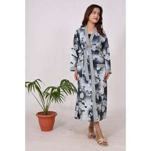 Robe kimono modal en satin pour femmes, impression numérique, vêtements de nuit de luxe doux, robe de chambre et de sommeil légère - Product Image 2
