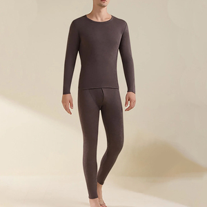 Sous-vêtements thermiques pour hommes en polaire ultra doux pour l'hiver, couleur marron - Product Image 2