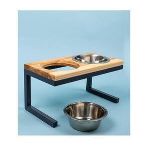 Stylish Serving Wooden And Metal <b>Dog</b> <b>Bowl</b> With Pedestal Stand Enhancing Visual Appeal Of Feeding Stations - Product Image 1