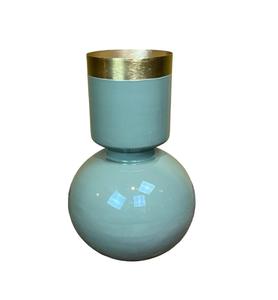 Vase à fleurs unique en métal fabriqué à la main avec un design moderne et élégant idéal pour l'affichage de fleurs de décoration intérieure contemporaine. - Product Image 1