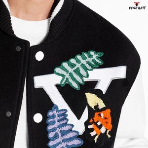 Chaqueta Universitaria Bomber Personalizada de Alta Calidad Más Vendida en 2026, Unisex, Lona 100% Algodón, Resistente al Viento, Logotipo Personalizado en la Parte Delantera, Invierno - Product Image 6