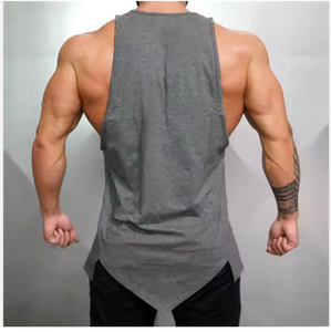 Vêtements de sport 100% coton personnalisés pour hommes Gym Fitness musculation Stringer débardeur avec emmanchure vêtements d'entraînement - Product Image 2