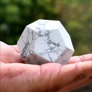 Piedra de Howlite Natural en Forma de Dodecaedro, Cristal Geométrico, Ágata, Gema Curativa, Venta al Por Mayor - Product Image 3