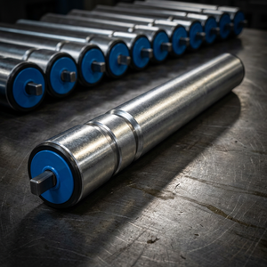 Rouleau de convoyeur à courroie à joint torique à faible bruit, avec boîtier en plastique, pour salle blanche et industrie alimentaire, type tube en acier à roulement à billes - Product Image 1