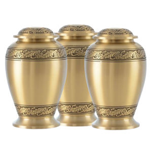 Suministro al por mayor de urna de metal chapada en latón para urnas de almacenamiento de cenizas conmemorativas funerarias de cremación - Product Image 1