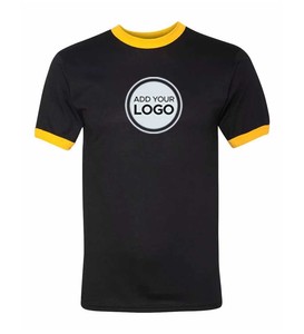 100% Ringspun algodón Ringer Camiseta 100% Ringspun algodón preencogido Jersey tejido Unisex Ringer camisetas - Product Image 2