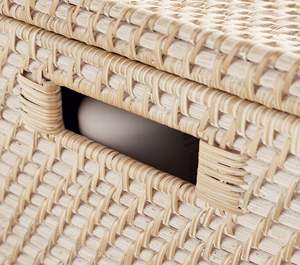 Nouvelle boîte en rotin de couleur blanche avec couvercle, fabriquée au Vietnam, prix de gros - Product Image 4