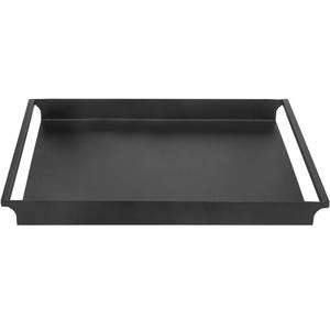Organisateur de vanité Plateau de service décoratif léger pour table à manger, plateau rectangulaire en métal noir avec poignées pour un usage domestique - Product Image 3