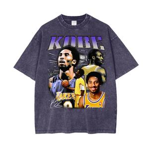 2025 T-Shirt lavable à l'acide pour hommes toutes saisons élégant surdimensionné Hip Hop sérigraphie 100% coton séchage rapide respirant pour l'été - Product Image 3