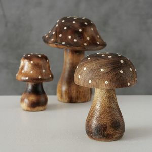 Durable wooden <b>mushroom</b> stand ideal <b>for</b> nature-inspired rustic living room displays or cottagecore style dining <b>decor</b> - Product Image 2