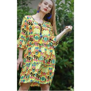 Vestito donna pompon-giallo E08