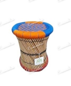 Pouf traditionnel écologique en bambou naturel authentique pour salon jardin Sarkanda Muddha Console incrustée d'os dernier cri - Product Image 6