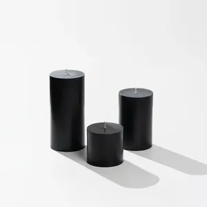 Set of 3 Black Cylindrical <b>Candle</b> <b>Sticks</b> for Home Decoration - Product Image 3