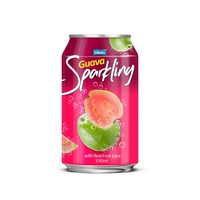 Groothandel 330Ml Dun Blikje Roze Guave Koolzuurhoudend Sap Gratis Ontwerp En Proef Fruit-En Groentesapdrank Met Puree