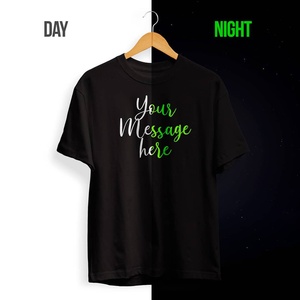 เสื้อยืดลำลองผ้าฝ้าย100% ระบายอากาศของผู้ชายสำหรับ2025เสื้อยืดสีล้วนพิมพ์ลายสะท้อนแสงแนวสตรีทแวร์เรืองแสงในที่มืด - Product Image 6