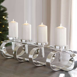 Juego de 3 candelabros de diferentes tamaños, candelabro de plata de diseño moderno para decoración del hogar, candelabro - Product Image 5