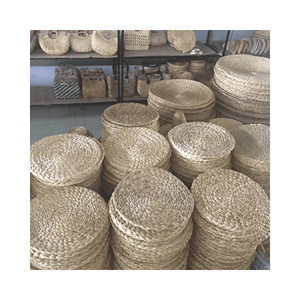 Water Hyacinth <b>Placemat</b> and Cup Mat Set family dining set, material: hyacinth strips; use: meal setup; origin: Vietnam crafted - Product Image 2