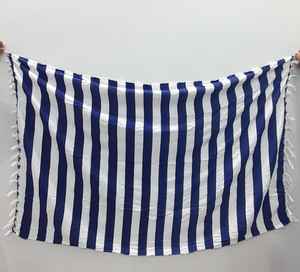 Venta caliente 100% Rayon Stipe Impreso Sarong Personalizable OEM Beach Swimming Wear Sarong Dress en sujetador y estilos breves - Product Image 1