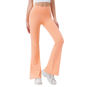 High Waist <b>Flared</b> Eco-Friendly <b>Yoga</b> <b>Leggings</b> Premium Quality Seamless Fitness Pants Gym Wear Breathable Workout <b>Leggings</b> - Product Image 6