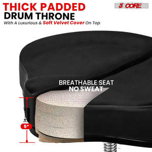 5 Core <b>Drum</b> Throne 5 Padded Split Spine Support 4 Legged 441Lb Capacity Stool w Backrest - Product Image 2