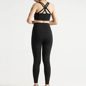 Conjunto de Yoga personalizado de alta calidad de talla grande para mujer, 2 piezas, cintura elástica, logotipo frontal, estiramiento, sin costuras, peso ligero, ropa deportiva - Product Image 4